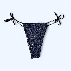Y2K Black Sequin Thong Panties!